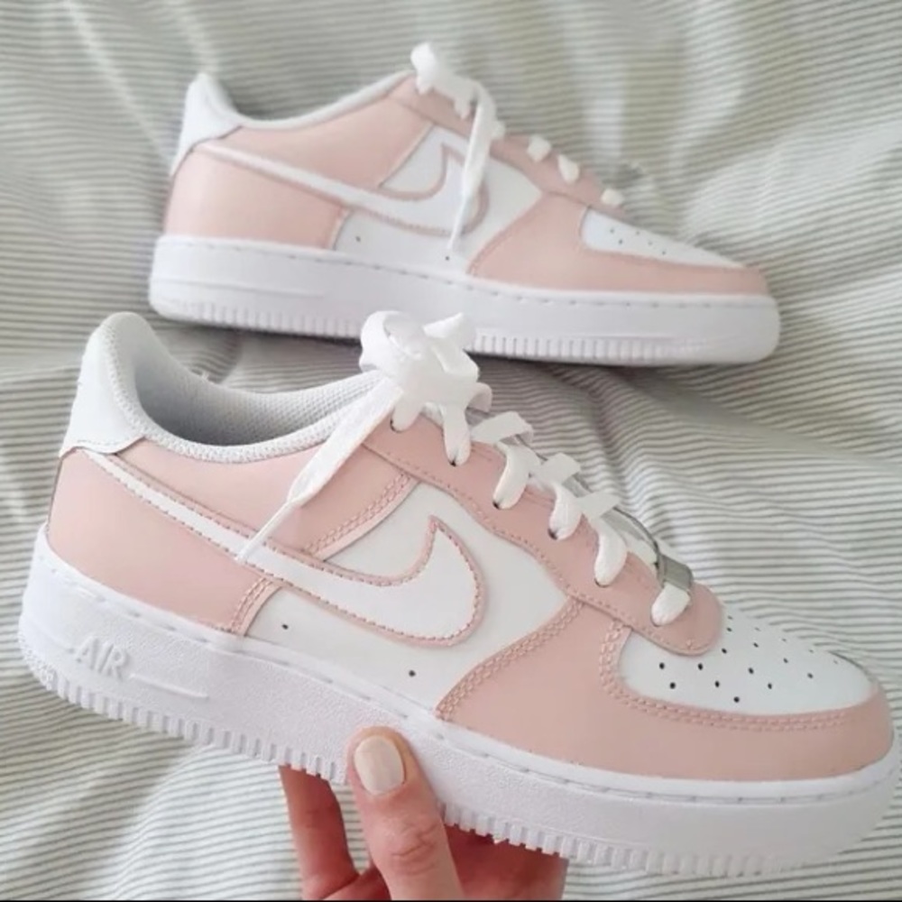Nike Peach Air Force 1s Custom
